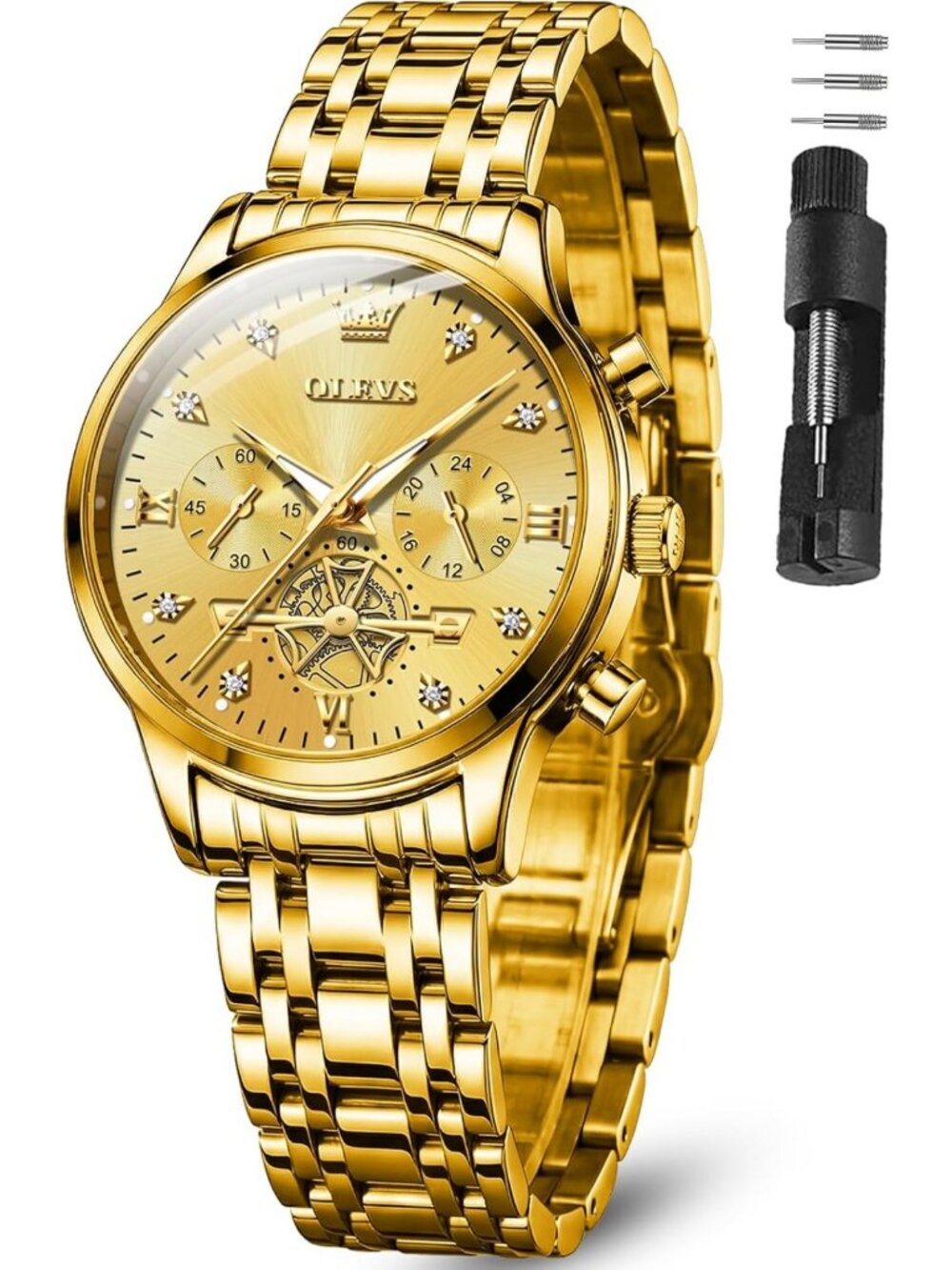 Luxury Waterproof Stainless Steel Watch for Women - Perfect for Medium Wrists